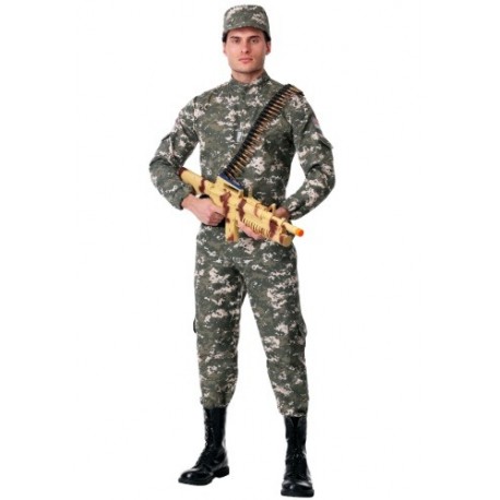 Disfraz de soldado de combate moderno para hombre