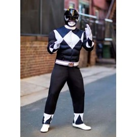 Disfraz de Power Ranger Negro musculoso para hombre