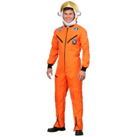 Disfraz mameluco de astronauta naranja adulto talla extra