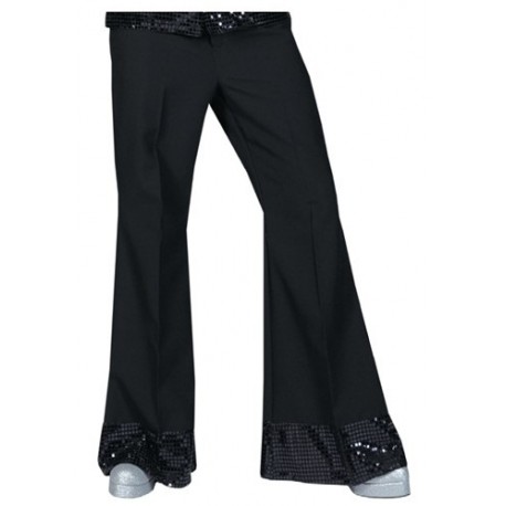 Pantalones negros con lentejuelas estilo disco