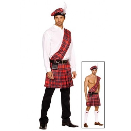 Disfraz de falda escocesa para hombre