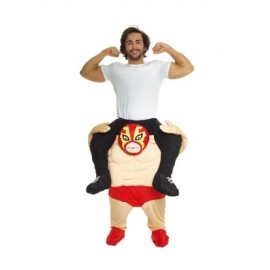 Disfraz de luchador de montar para hombre