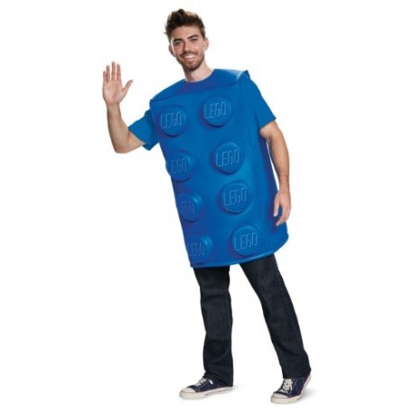 Disfraz de pieza azul de LEGO para adulto