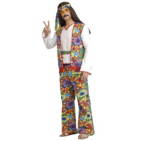 Disfraz de hippie para hombre talla extra