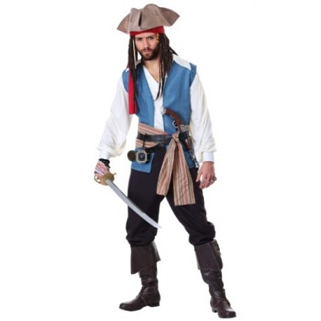 Disfraz de Pirata Sparrow para hombre talla extra