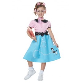 Vestido de los 50 azul Sock Hop para niñas
