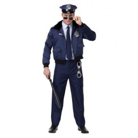 Disfraz para hombre de policía azul deluxe