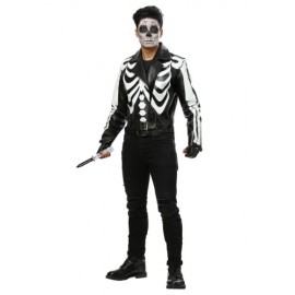 Disfraz de esqueleto motociclista para hombre
