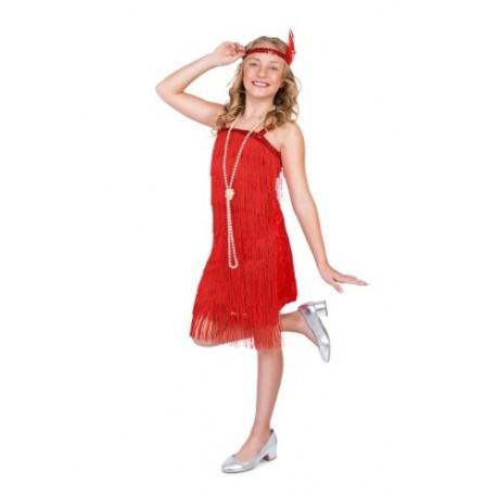 Disfraz para niña estilo Flapper rojo