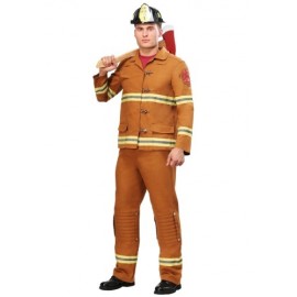 Disfraz de bombero color cuero para hombre